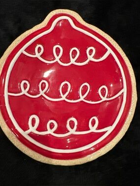 Fitz and Floyd Holiday Ornament Cookie Plate - Red